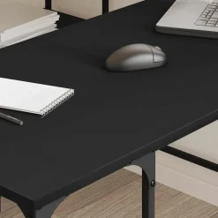 vidaXL Bureau 139x139x75 cm bewerkt hout zwart