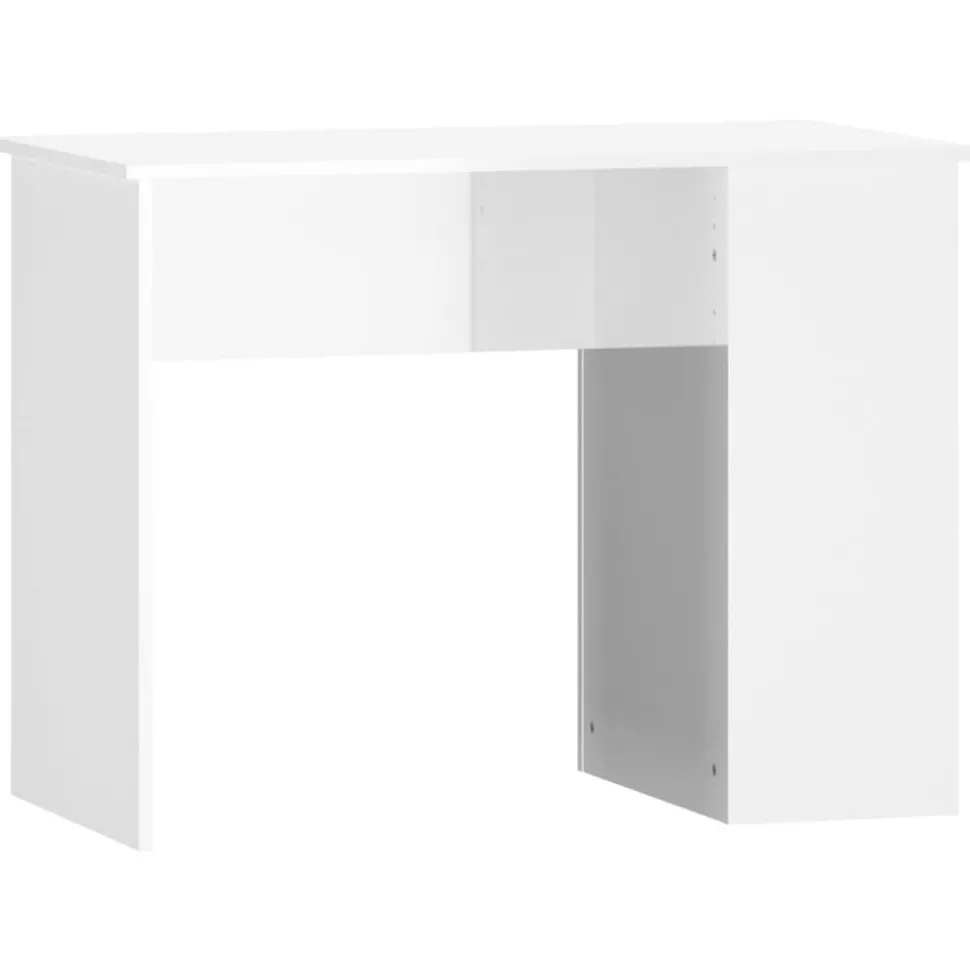 vidaXL Bureau 100x55x75 cm bewerkt hout hoogglans wit