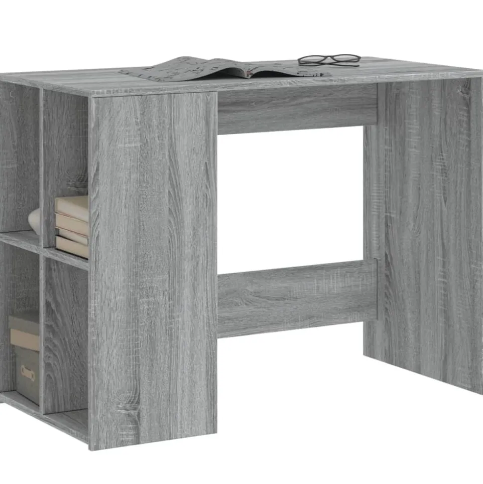 vidaXL Bureau 102x50x75 cm bewerkt hout grijs sonoma eikenkleurig
