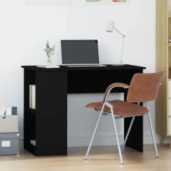 vidaXL Bureau 100x55x75 cm bewerkt hout zwart