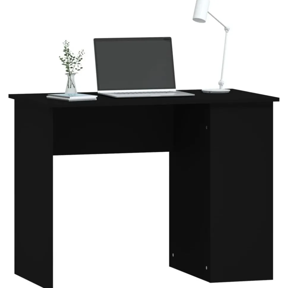 vidaXL Bureau 100x55x75 cm bewerkt hout zwart