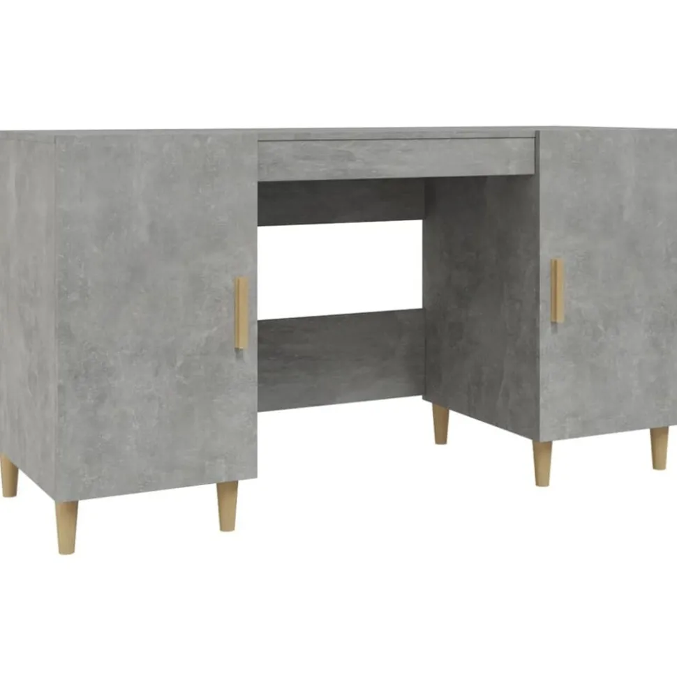 vidaXL Bureau 140x50x75 cm bewerkt hout betongrijs
