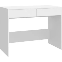 vidaXL Bureau 101x50x76,5 cm bewerkt hout wit