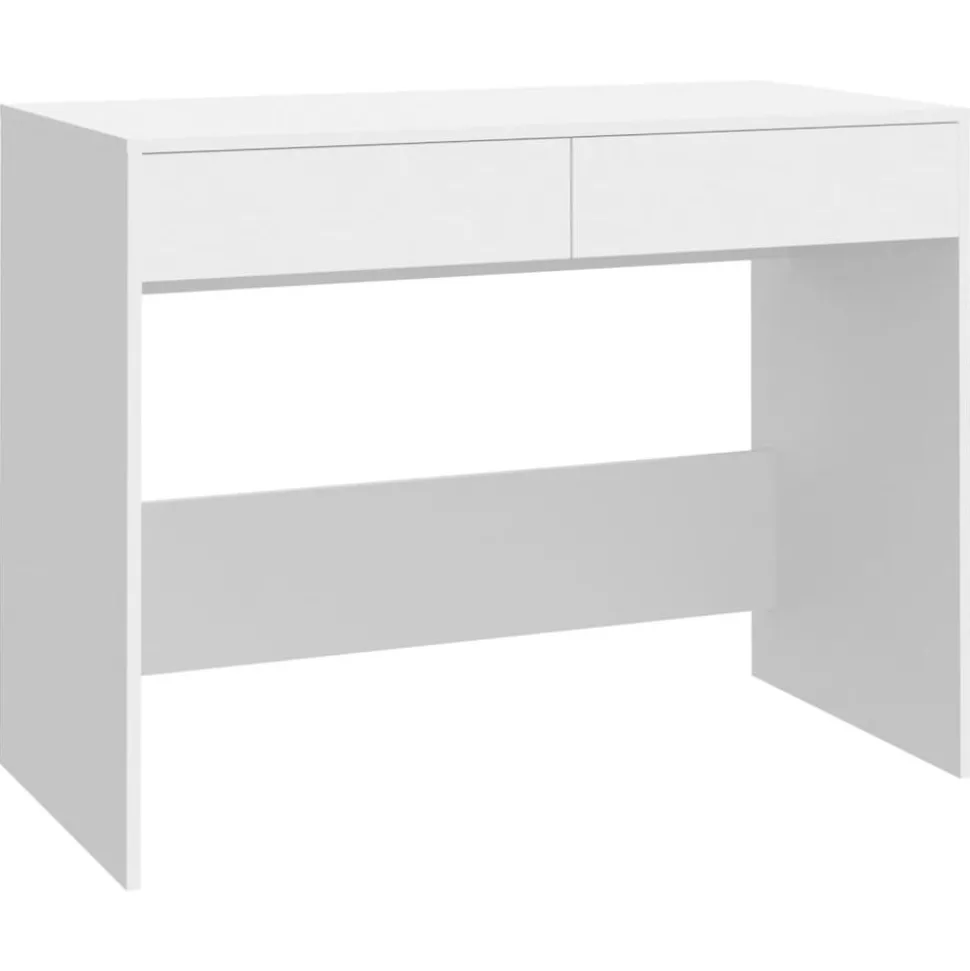 vidaXL Bureau 101x50x76,5 cm bewerkt hout wit