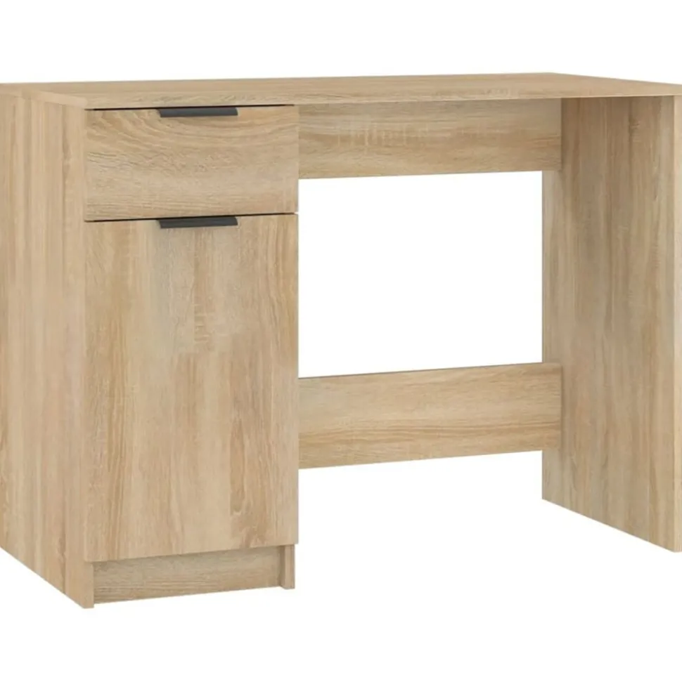 vidaXL Bureau 100x50x75 cm bewerkt hout sonoma eikenkleurig