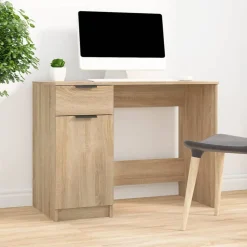 vidaXL Bureau 100x50x75 cm bewerkt hout sonoma eikenkleurig