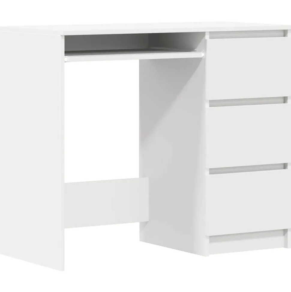 vidaXL Bureau 90x45x76 cm bewerkt hout wit