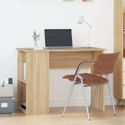 vidaXL Bureau 100x55x75 cm bewerkt hout sonoma eikenkleurig