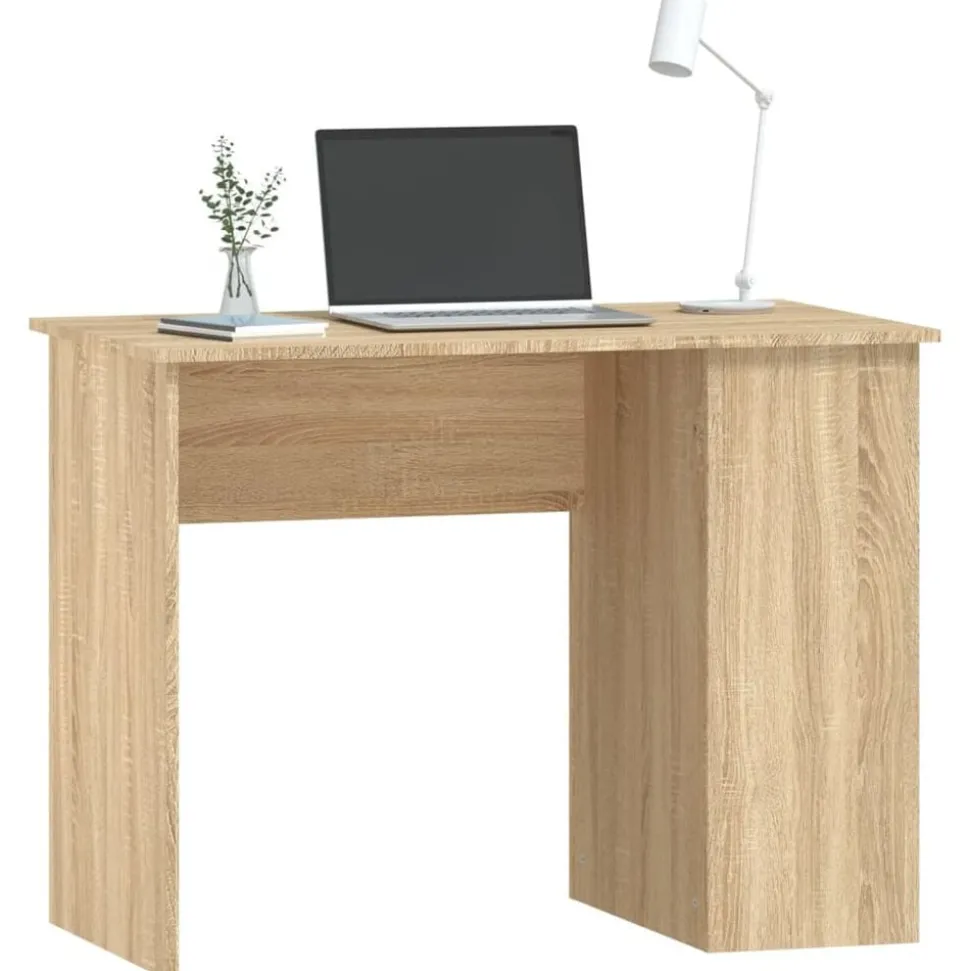 vidaXL Bureau 100x55x75 cm bewerkt hout sonoma eikenkleurig