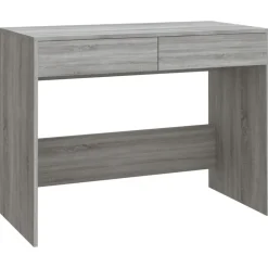 vidaXL Bureau 101x50x76,5 cm bewerkt hout grijs sonoma eikenkleurig