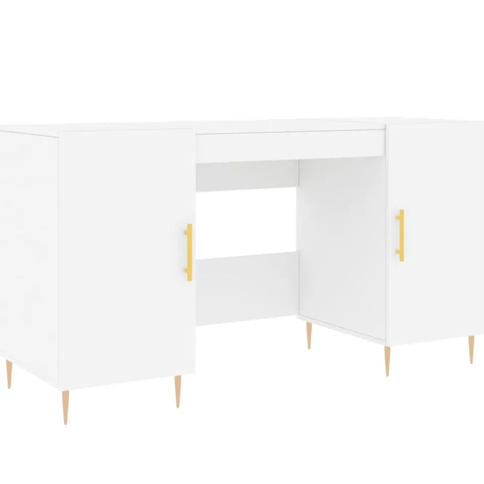 vidaXL Bureau 140x50x75 cm bewerkt hout wit