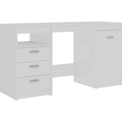 vidaXL Bureau 140x50x76 cm bewerkt hout wit