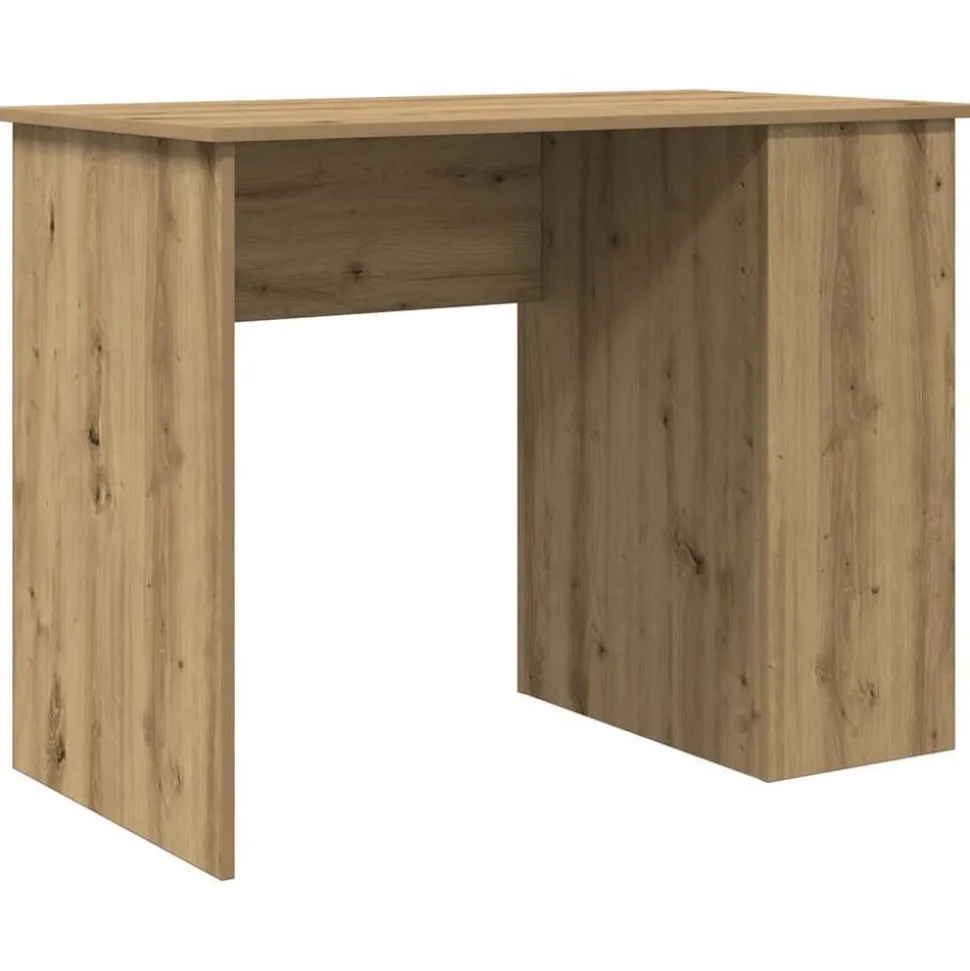 vidaXL Bureau 100x55x75 cm bewerkt hout artisanaal eikenkleur