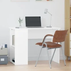 vidaXL Bureau 100x55x75 cm bewerkt hout wit