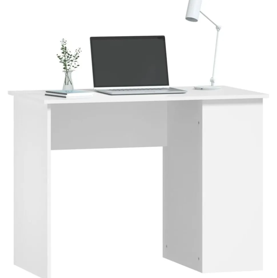 vidaXL Bureau 100x55x75 cm bewerkt hout wit