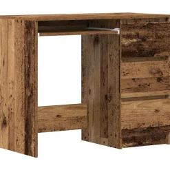 vidaXL Bureau 90x45x76 cm bewerkt hout oud houtkleurig
