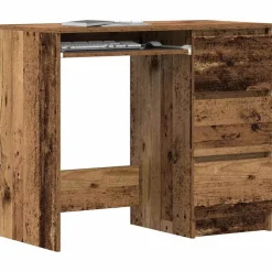 vidaXL Bureau 90x45x76 cm bewerkt hout oud houtkleurig