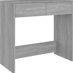 vidaXL Bureau 80x40x75 cm bewerkt hout grijs sonoma eikenkleurig