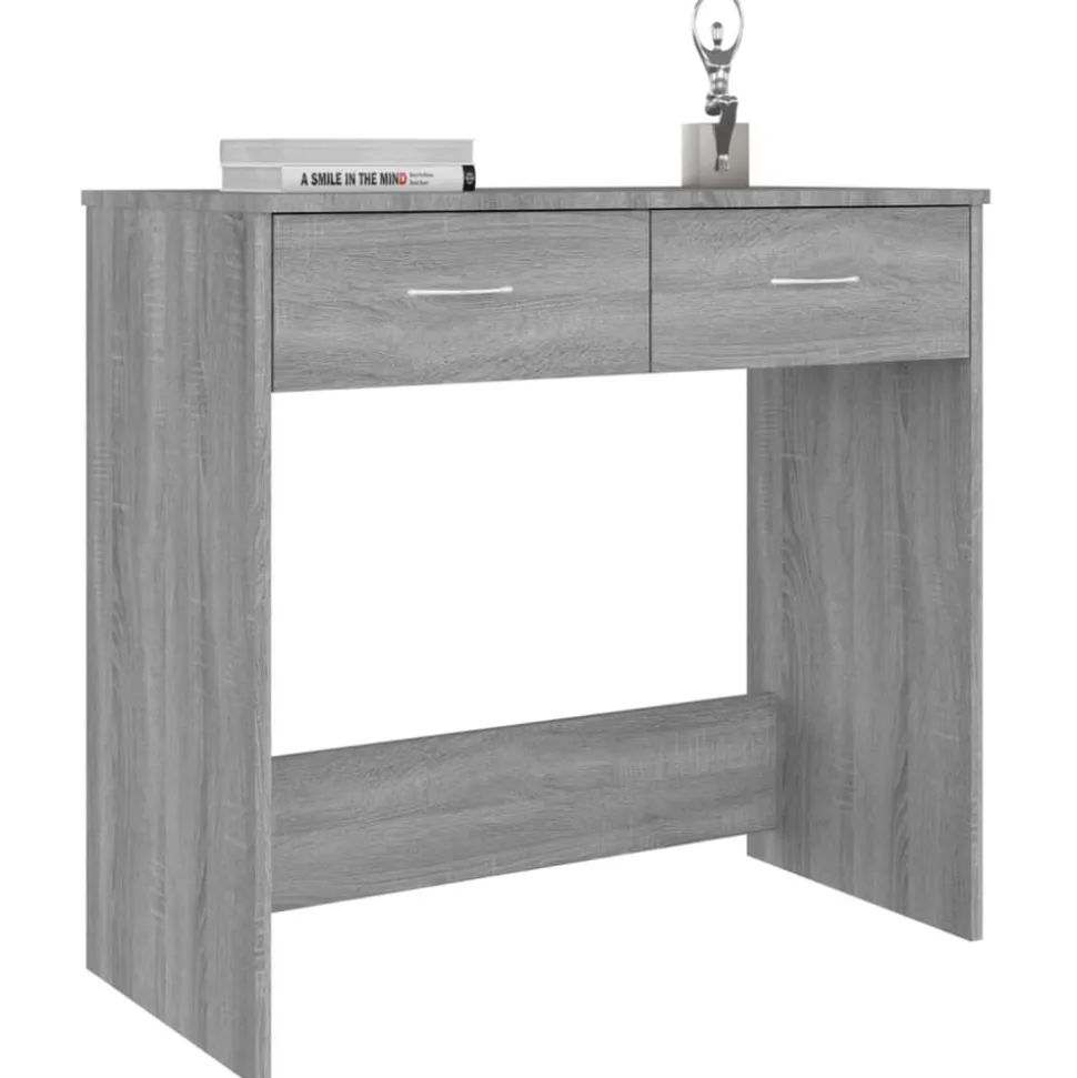 vidaXL Bureau 80x40x75 cm bewerkt hout grijs sonoma eikenkleurig