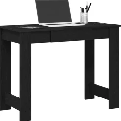 vidaXL Bureau 100x45x75 cm bewerkt hout zwart