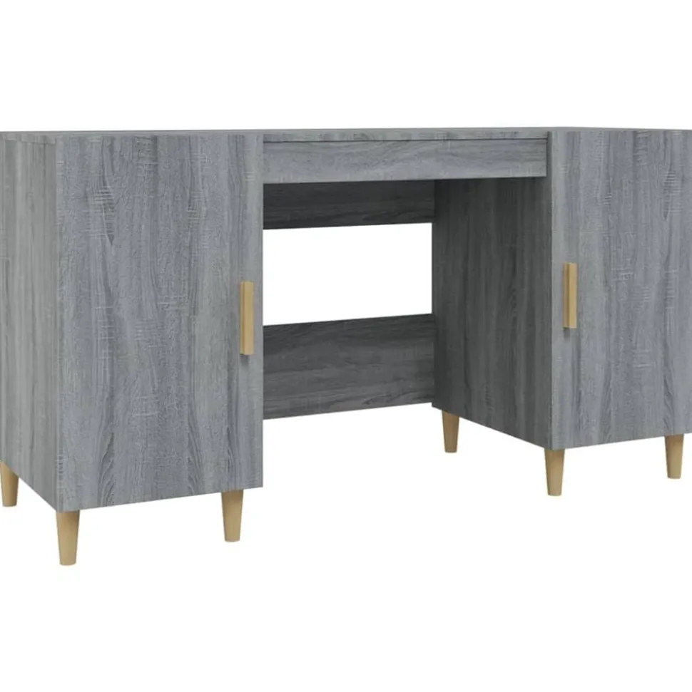 vidaXL Bureau 140x50x75 cm bewerkt hout grijs sonoma eikenkleurig