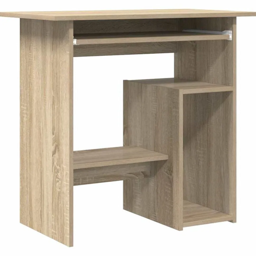vidaXL Bureau 80x45x74 cm bewerkt hout sonoma eikenkleurig