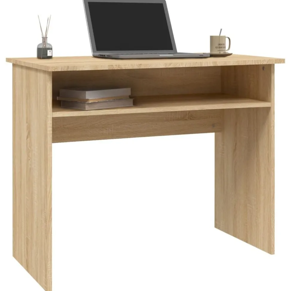 vidaXL Bureau 90x50x74 cm bewerkt hout sonoma eikenkleurig