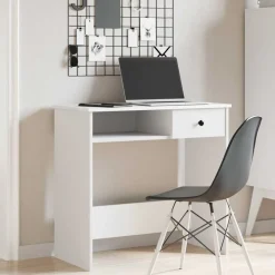 vidaXL Bureau 80x40x75 cm bewerkt hout wit