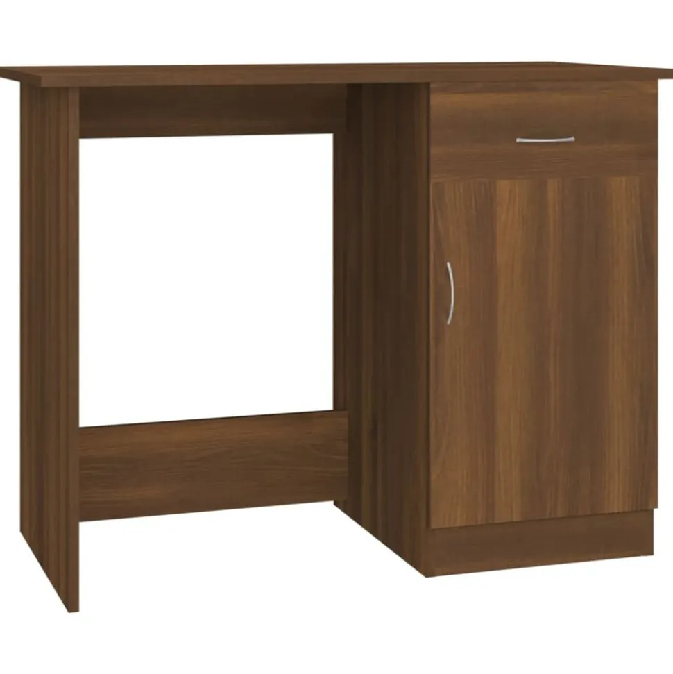 vidaXL Bureau 100x50x76 cm bewerkt hout bruin eikenkleur