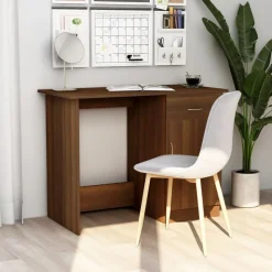 vidaXL Bureau 100x50x76 cm bewerkt hout bruin eikenkleur