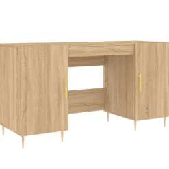 vidaXL Bureau 140x50x75 cm bewerkt hout sonoma eikenkleurig