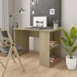 vidaXL Bureau 110x60x73 cm bewerkt hout sonoma eikenkleurig