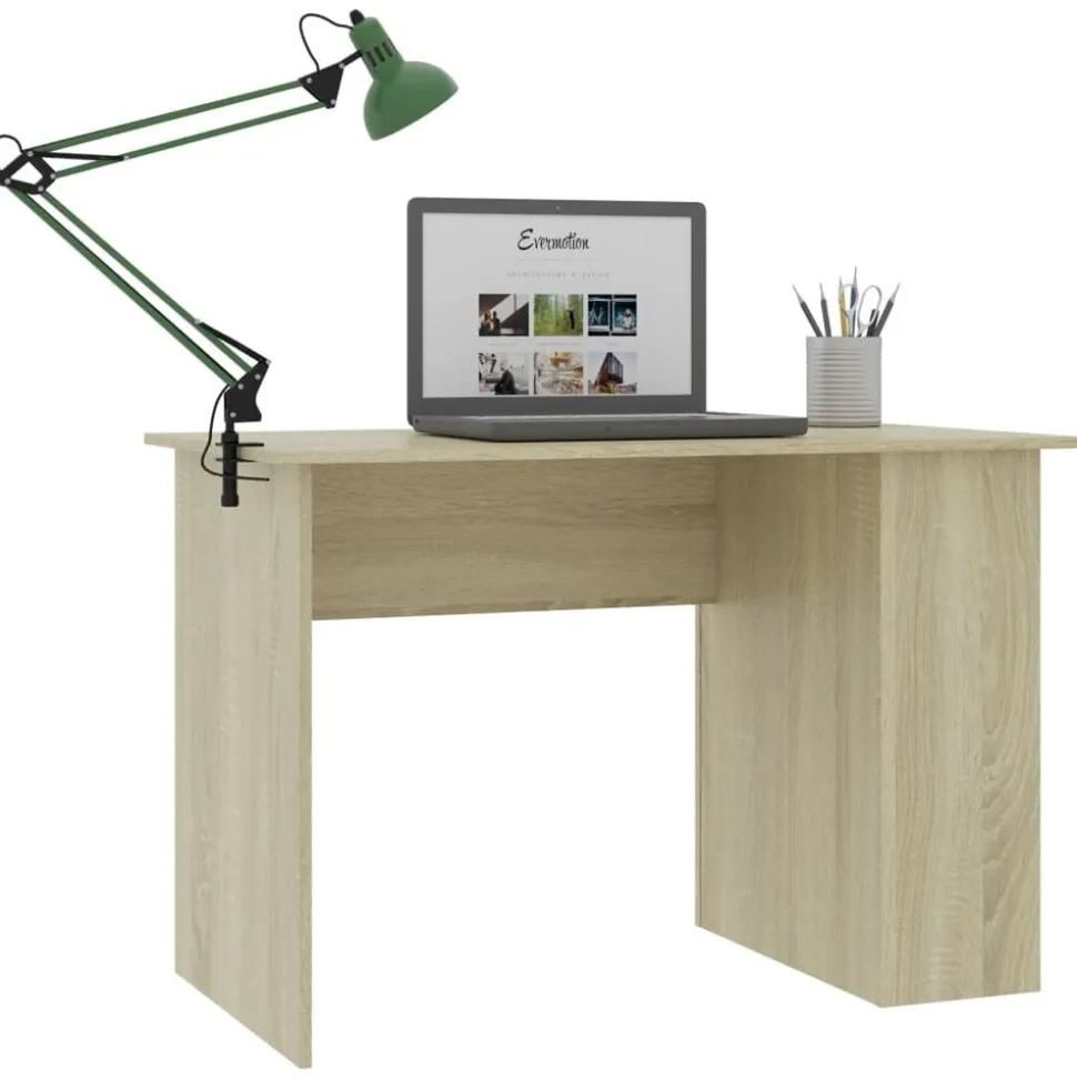 vidaXL Bureau 110x60x73 cm bewerkt hout sonoma eikenkleurig