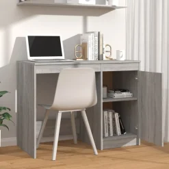 vidaXL Bureau 100x50x76 cm bewerkt hout grijs sonoma eikenkleurig