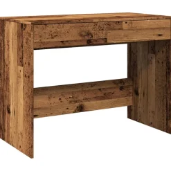 vidaXL Bureau 101x50x76,5 cm bewerkt hout oud houtkleurig