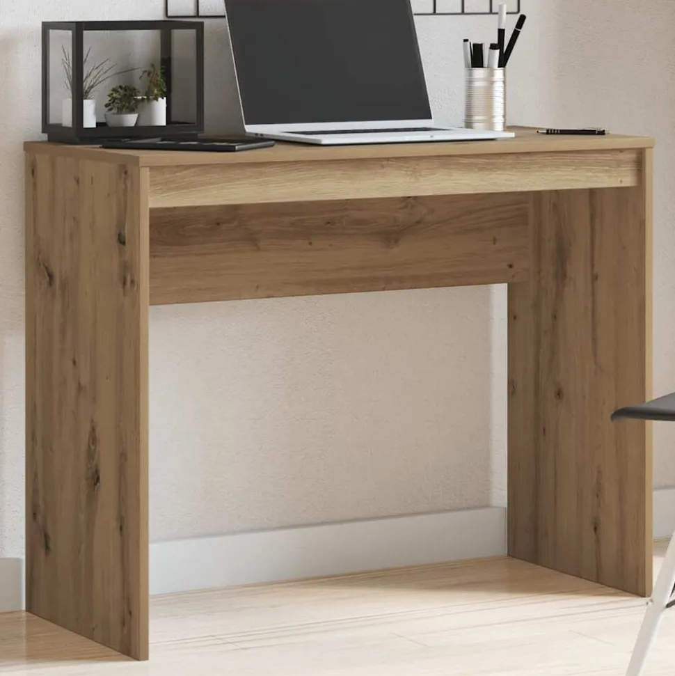 vidaXL Bureau 90x40x72 cm bewerkt hout artisanaal eikenkleur