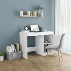vidaXL Bureau 100x50x76 cm bewerkt hout wit