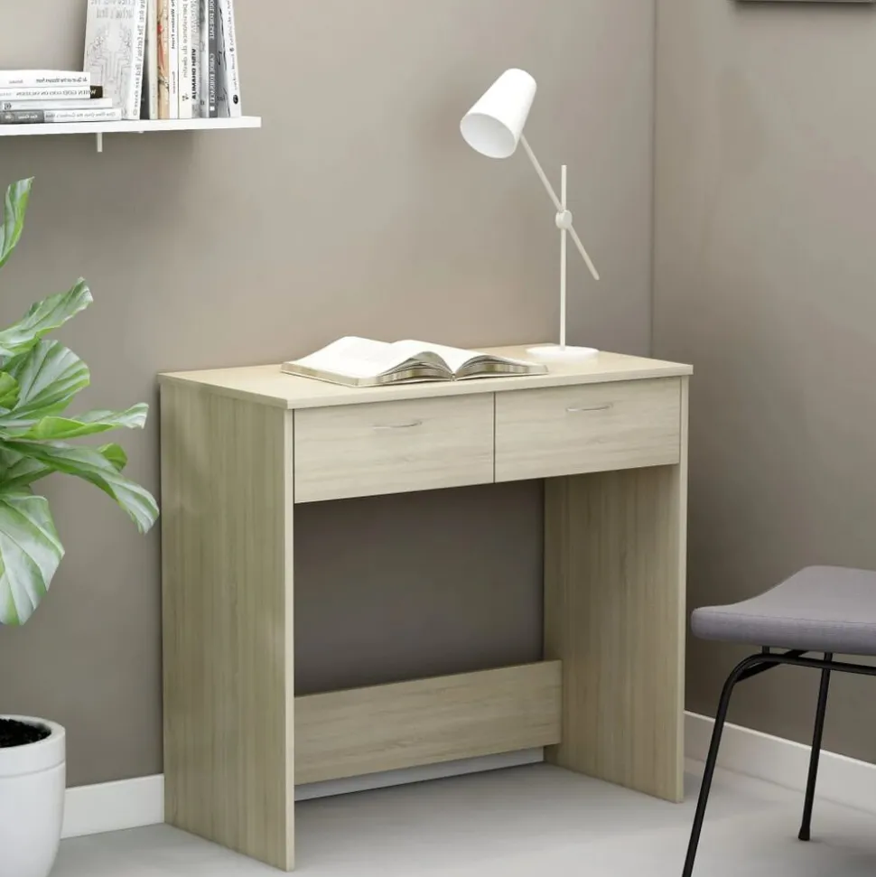 vidaXL Bureau 80x40x75 cm bewerkt hout sonoma eikenkleurig
