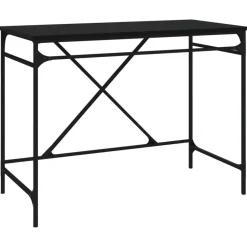 vidaXL Bureau 100x50x75 cm bewerkt hout en ijzer zwart
