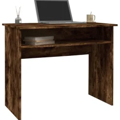 vidaXL Bureau 90x50x74 cm bewerkt hout gerookt eikenkleurig