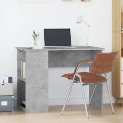 vidaXL Bureau 100x55x75 cm bewerkt hout betongrijs