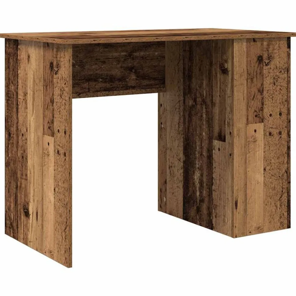 vidaXL Bureau 100x55x75 cm bewerkt hout oud houtkleurig