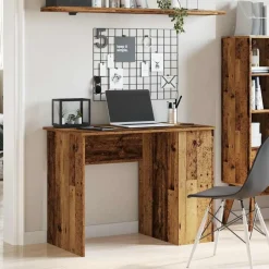 vidaXL Bureau 100x55x75 cm bewerkt hout oud houtkleurig