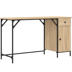 vidaXL Bureau 131x48x75 cm bewerkt hout sonoma eikenkleurig