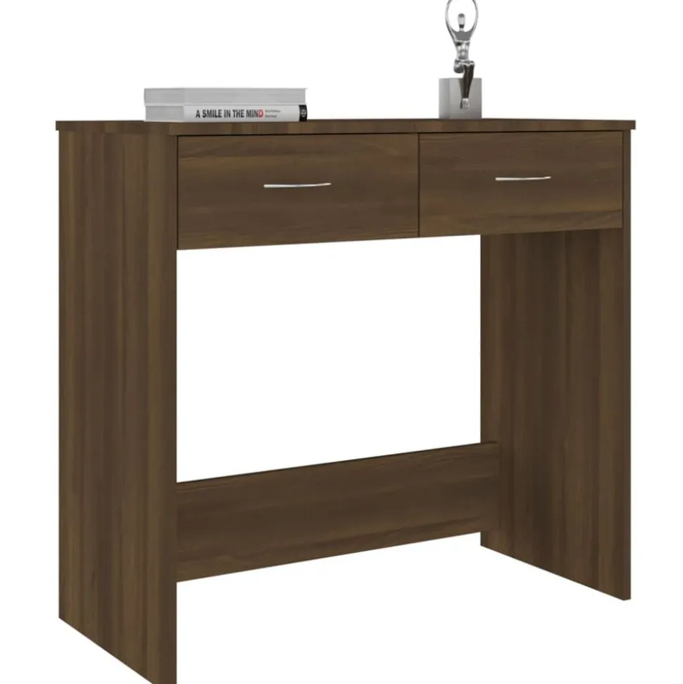 vidaXL Bureau 80x40x75 cm bewerkt hout bruin eikenkleur