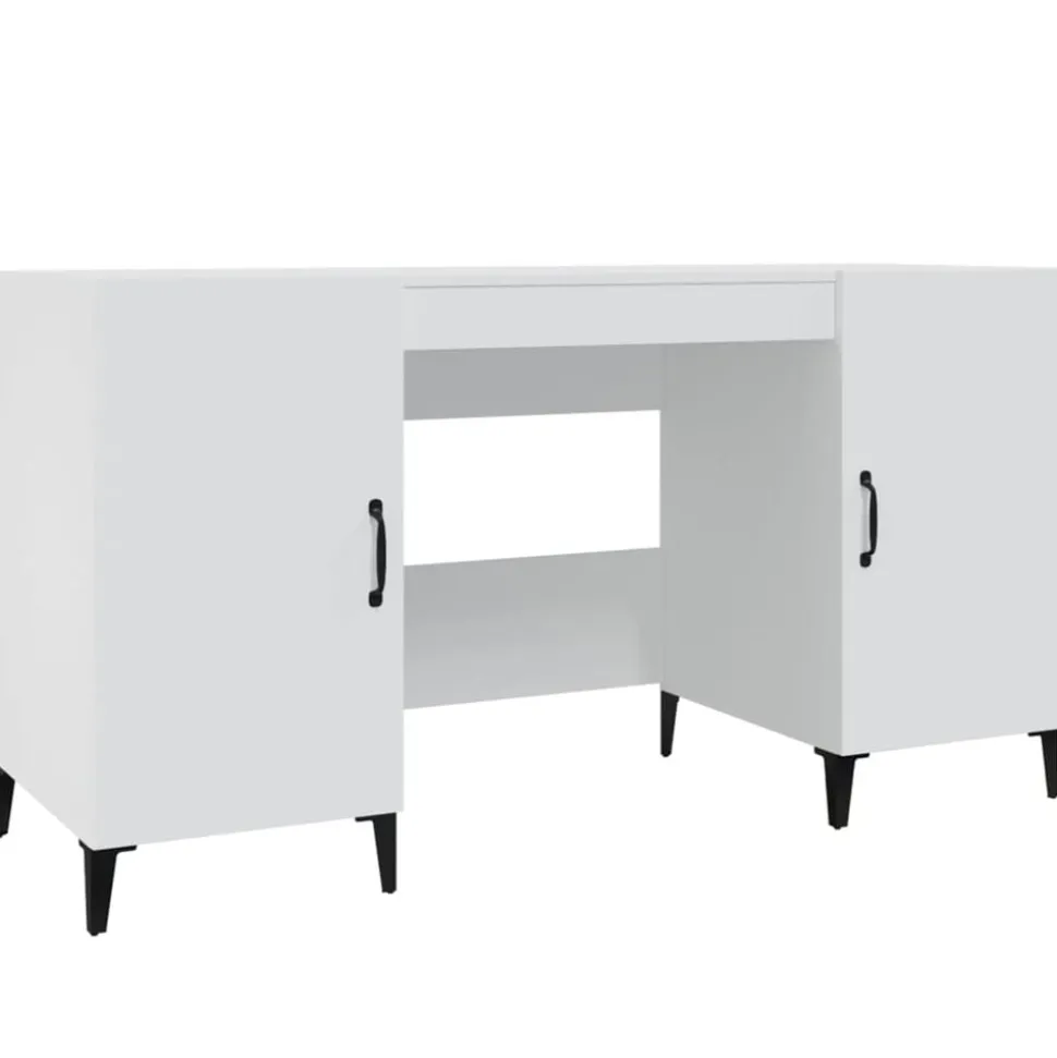 vidaXL Bureau 140x50x75 cm bewerkt hout wit