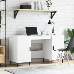 vidaXL Bureau 140x50x75 cm bewerkt hout wit