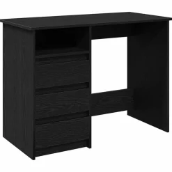 vidaXL Bureau 102x50x75 cm bewerkt hout zwart