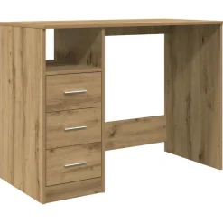 vidaXL Bureau 102x50x76 cm bewerkt hout artisanaal eikenkleur