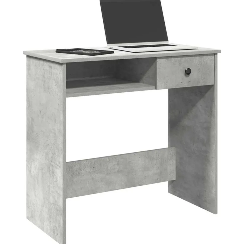 vidaXL Bureau 80x40x75 cm bewerkt hout betongrijs